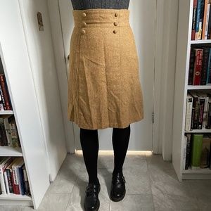 ModCloth Yellow High-Waisted Wool Skirt